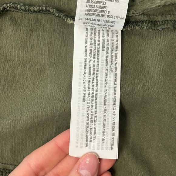 Hollister Olive Green Womens M Stretch‎ Cinch Waist Button Military Field Jacket - Picture 4 of 9